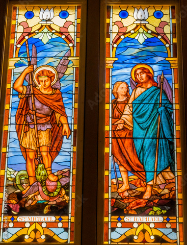 Saints Stained Glass San Fernando Cathedral San Antonio Texas