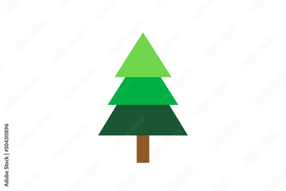 Fototapeta premium Christmas tree on a white background.