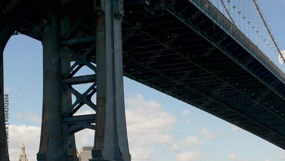 Manhattan Bridge Span zoomed out for epic Downtown East River View Manhattan Bridge Span zoomed out for epic Downtown East River View