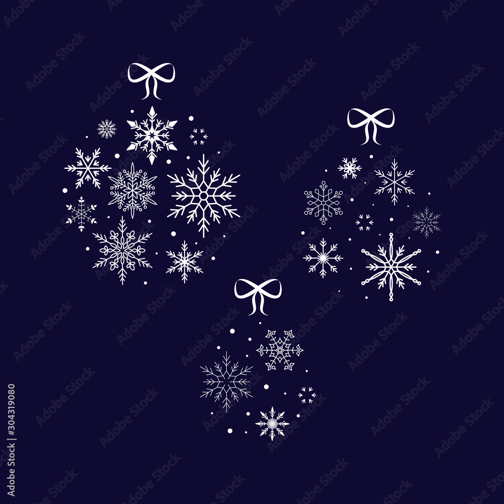 Snowflake ball. Christmas and New Year. Vector illustration. Flat design Snowflake ball. Christmas and New Year. Vector illustration. Flat design