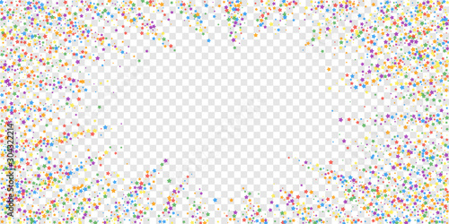 Festive confetti. Celebration stars. Rainbow brigh