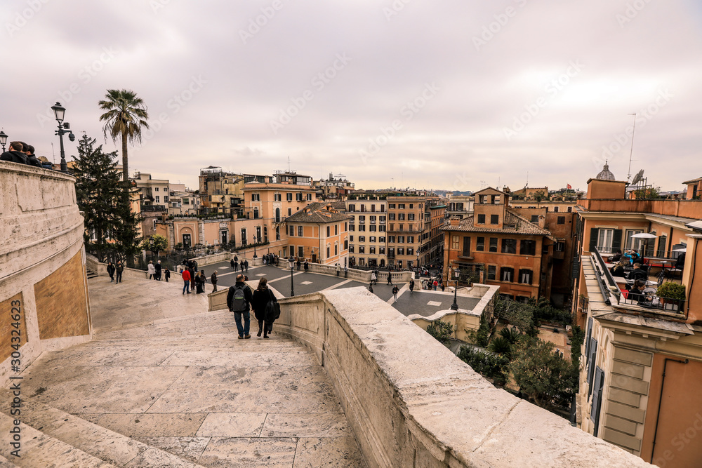 View to the Rome Streets and Squares, Italy