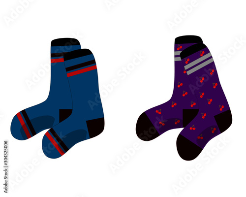 Vector colorful socks isolated on white background