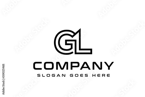 Initial letter GL logo vector template