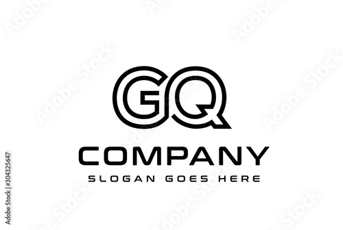 Initial letter GQ logo vector template