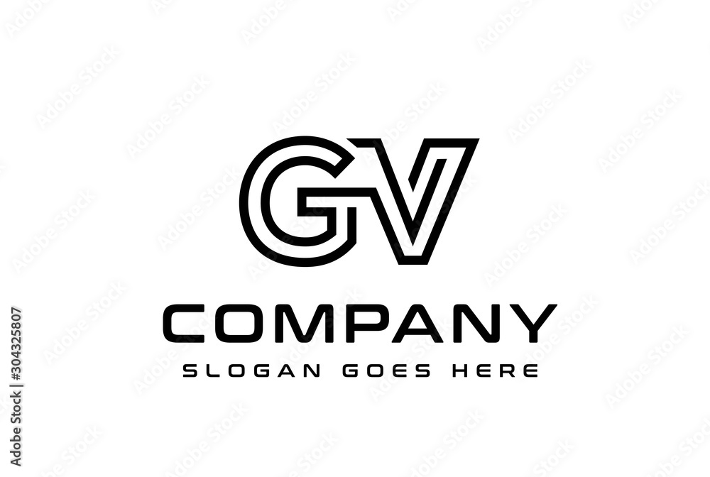 Initial letter GV logo vector template Initial letter GV logo vector template