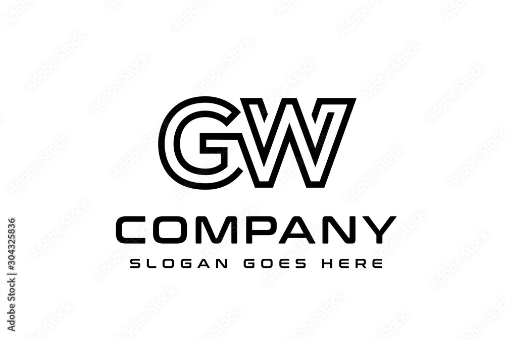 Initial letter GW logo vector template Initial letter GW logo vector template