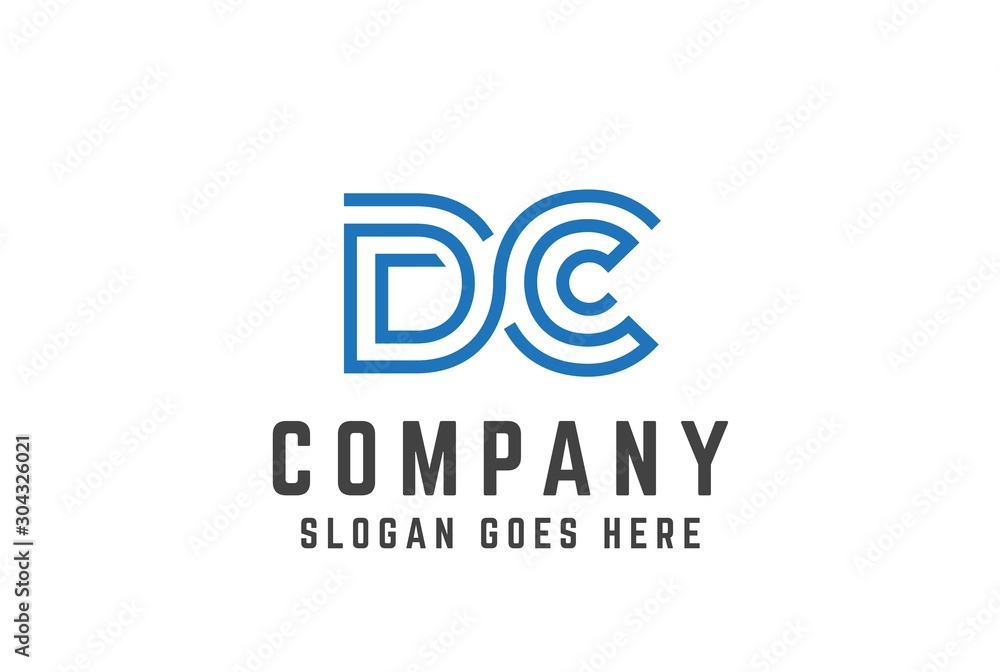 Blue initial letter DC logo vector template Blue initial letter DC logo vector template
