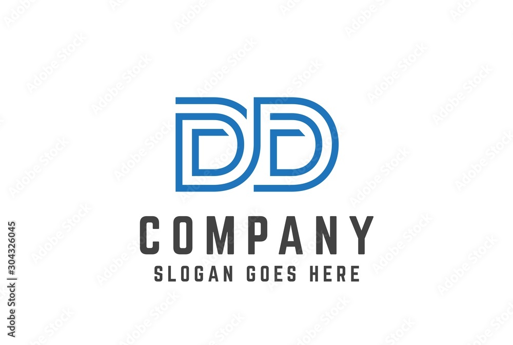 Blue initial letter DD logo vector template Blue initial letter DD logo vector template