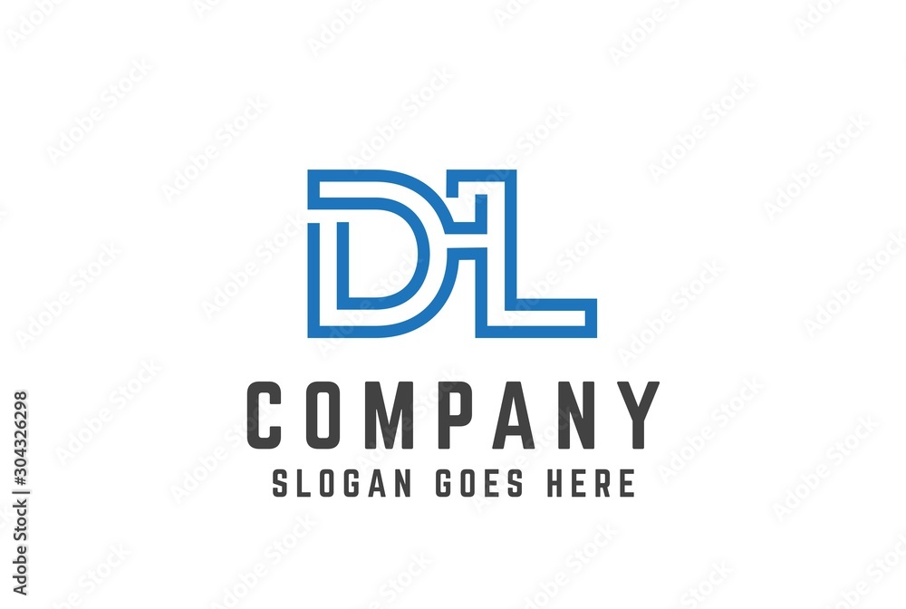 Blue initial letter DL logo vector template Blue initial letter DL logo vector template