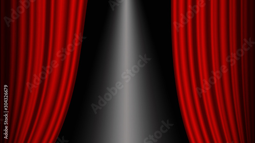 Theater red curtain on stage