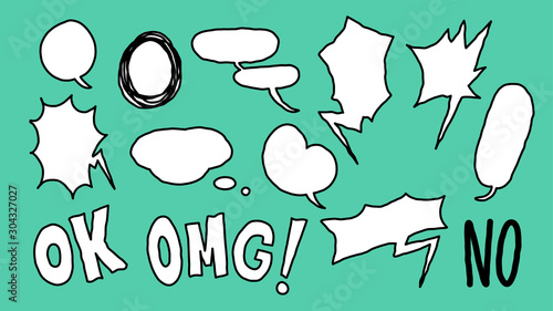 Balloon comics freehand styles for text dialogue
