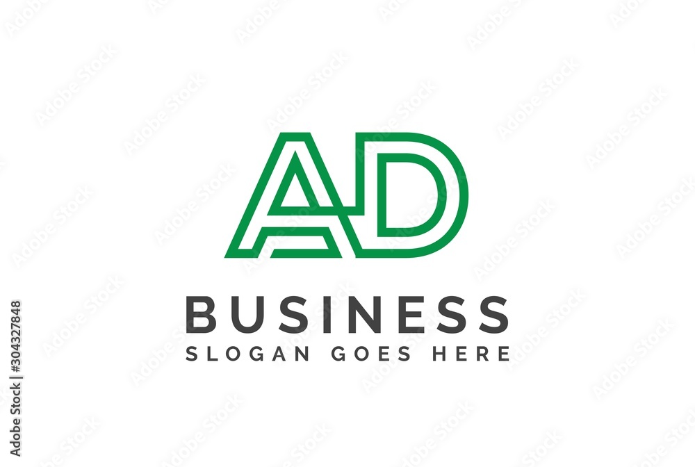 Green initial letter AD logo vector template Green initial letter AD logo vector template