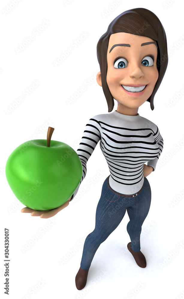 Fun 3D cartoon casual character woman Fun 3D cartoon casual character woman