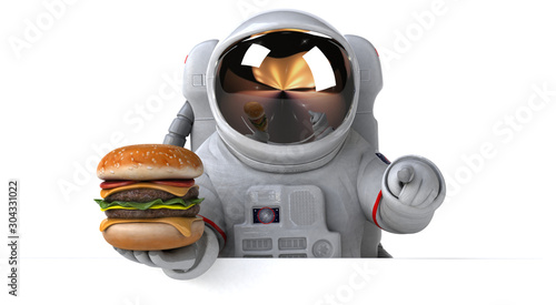 Fototapeta Naklejka Na Ścianę i Meble -  Fun astronaut - 3D Illustration