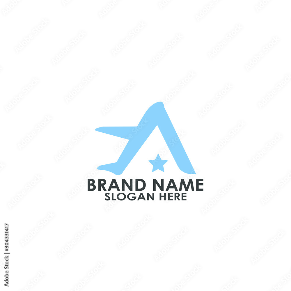 logo letter A plane traveling. vector design. logo letter A plane traveling. vector design.