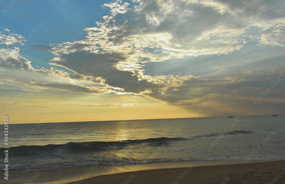 Beautiful Sunrise captured from a beach in Goa