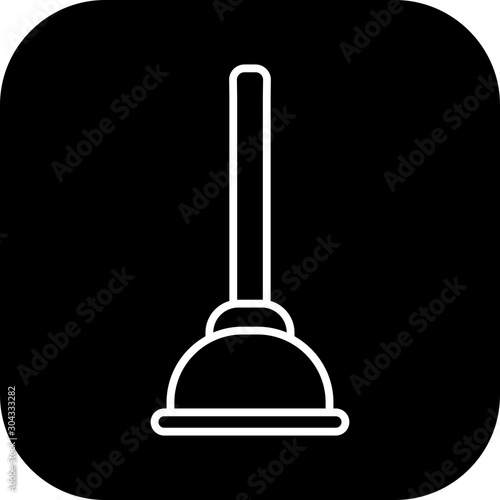  Plunger Icon Isolated On Abstract Background
