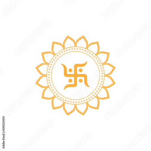 Swastika, hinduism symbol in vector
