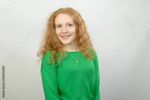 portrait happy young woman isolated
