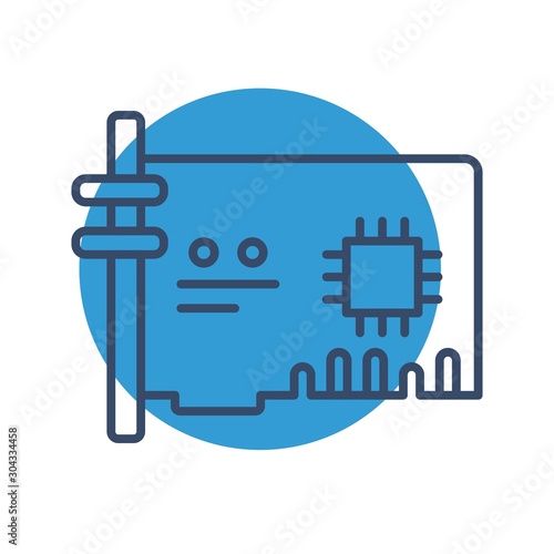  network Card Icon Isolated On Abstract Background