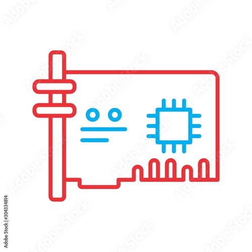  network Card Icon Isolated On Abstract Background