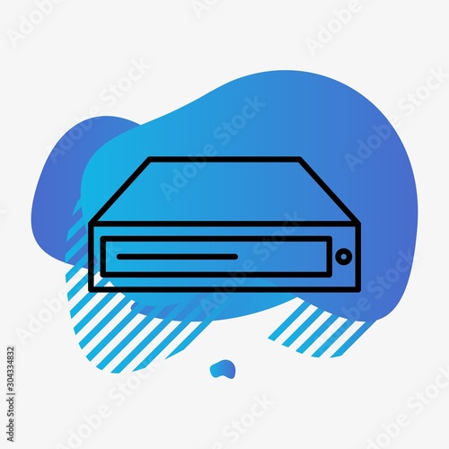 Dvd Rom Icon Isolated On Abstract Background