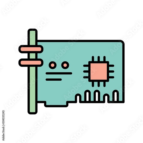  network Card Icon Isolated On Abstract Background