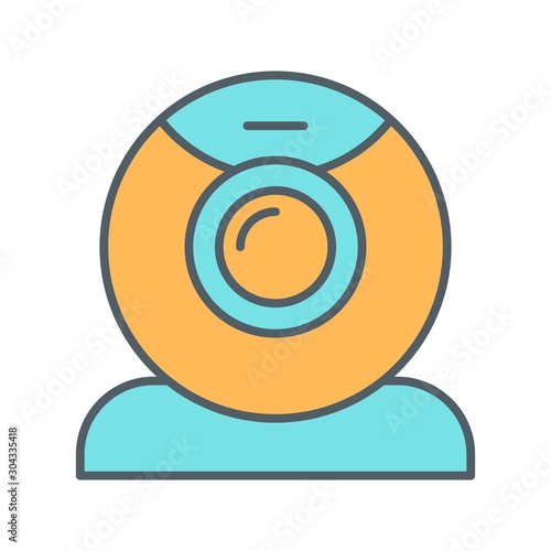 webcam Icon Isolated On Abstract Background