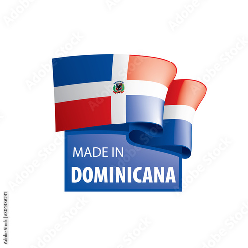 Dominicana flag, vector illustration on a white background