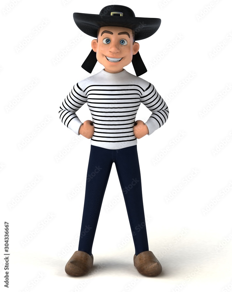 Fun 3d cartoon breton character Fun 3d cartoon breton character