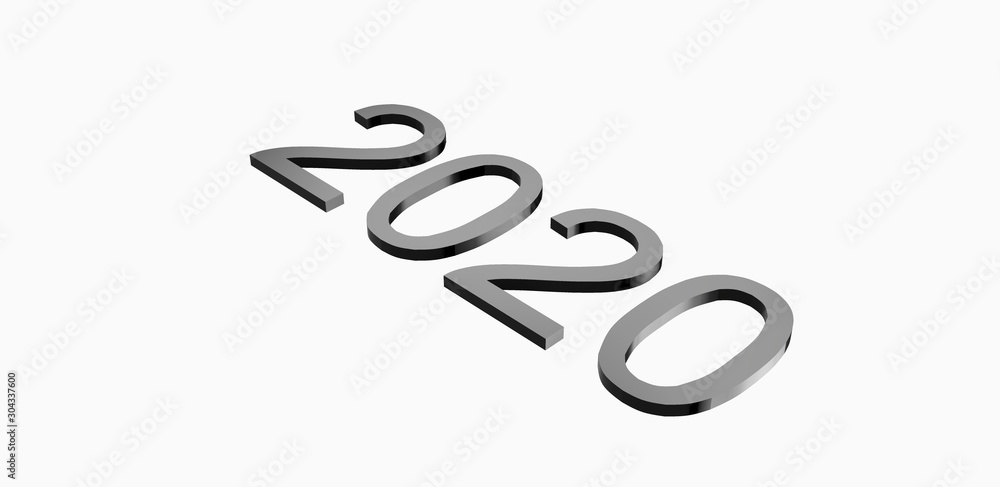 3D illustration of 2020 new year for use in promotional material 3D illustration of 2020 new year for use in promotional material