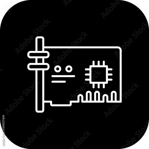  network Card Icon Isolated On Abstract Background