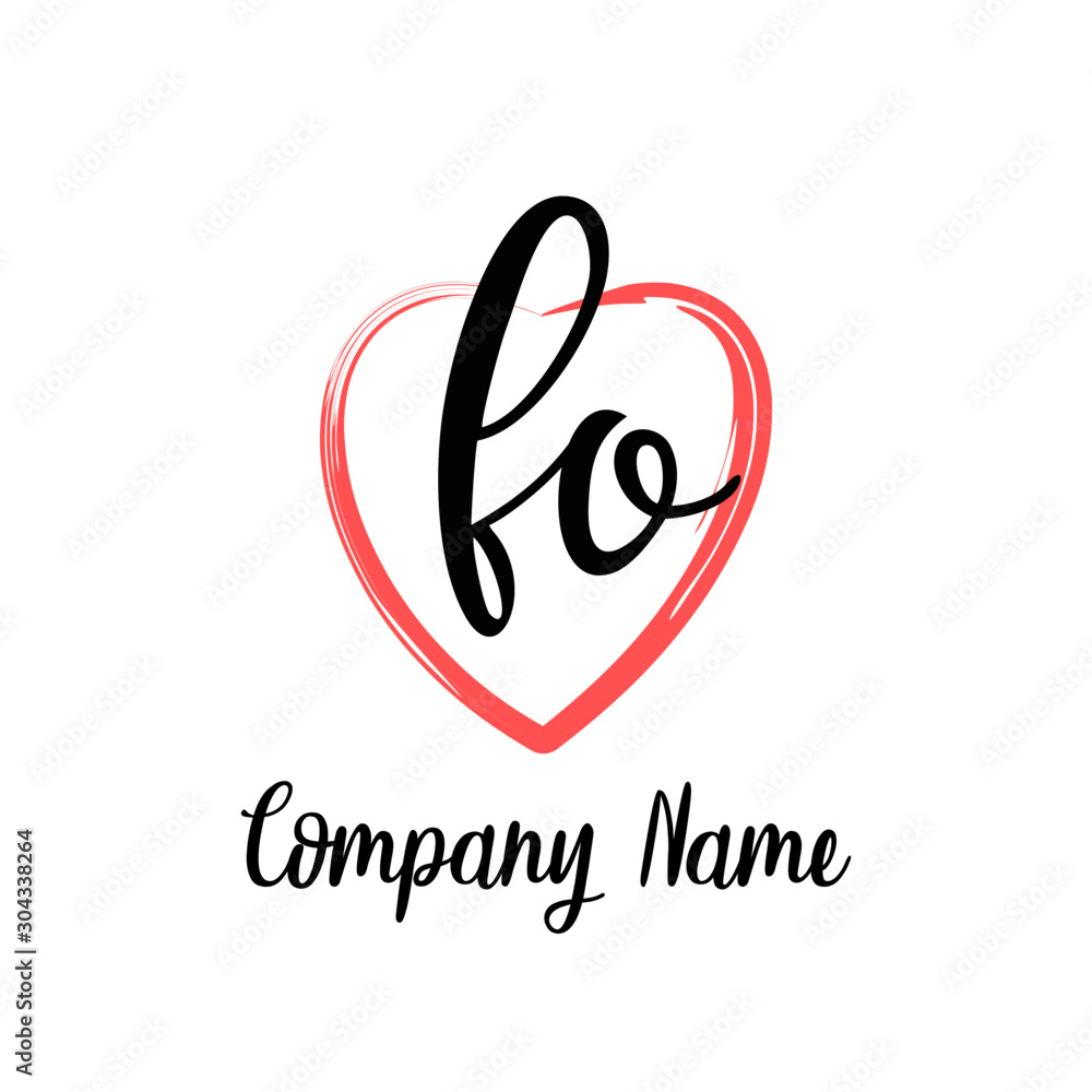 FO initial handwriting in a love brush-shaped template FO initial handwriting in a love brush-shaped template