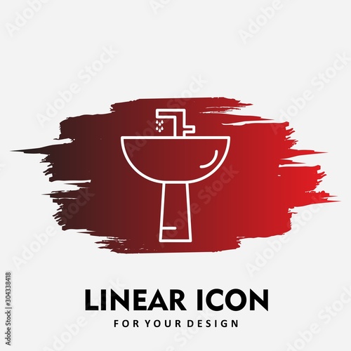Wash Basin Icon Isolated On Abstract Background