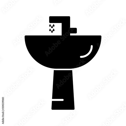 Wash Basin Icon Isolated On Abstract Background