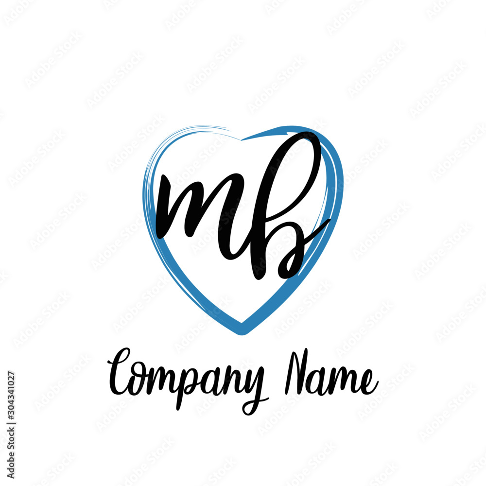 MB initial handwriting in a love brush-shaped template MB initial handwriting in a love brush-shaped template