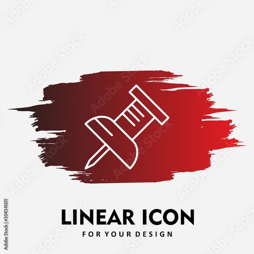 Pin Icon Isolated On Abstract Background