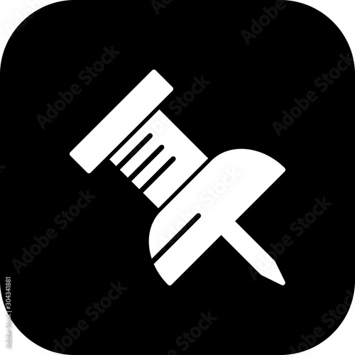 Pin Icon Isolated On Abstract Background