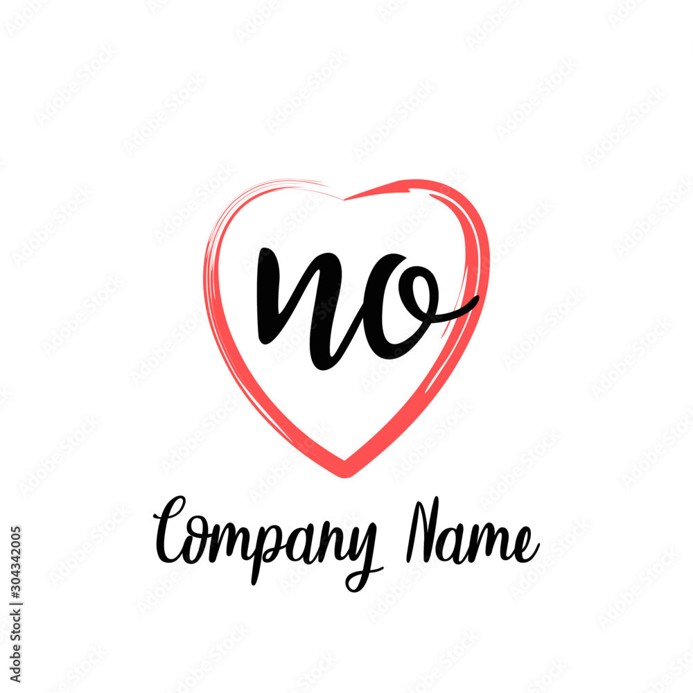 NO initial handwriting in a love brush-shaped template