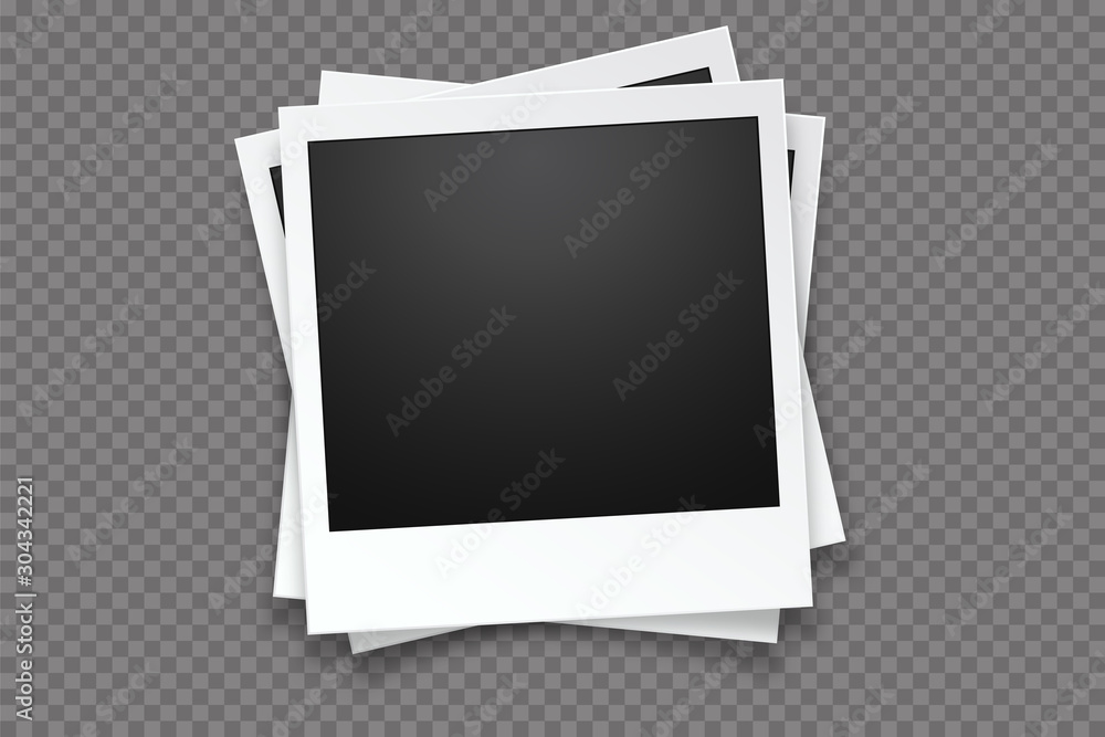 Blank photo frame, isolated on transparent background.