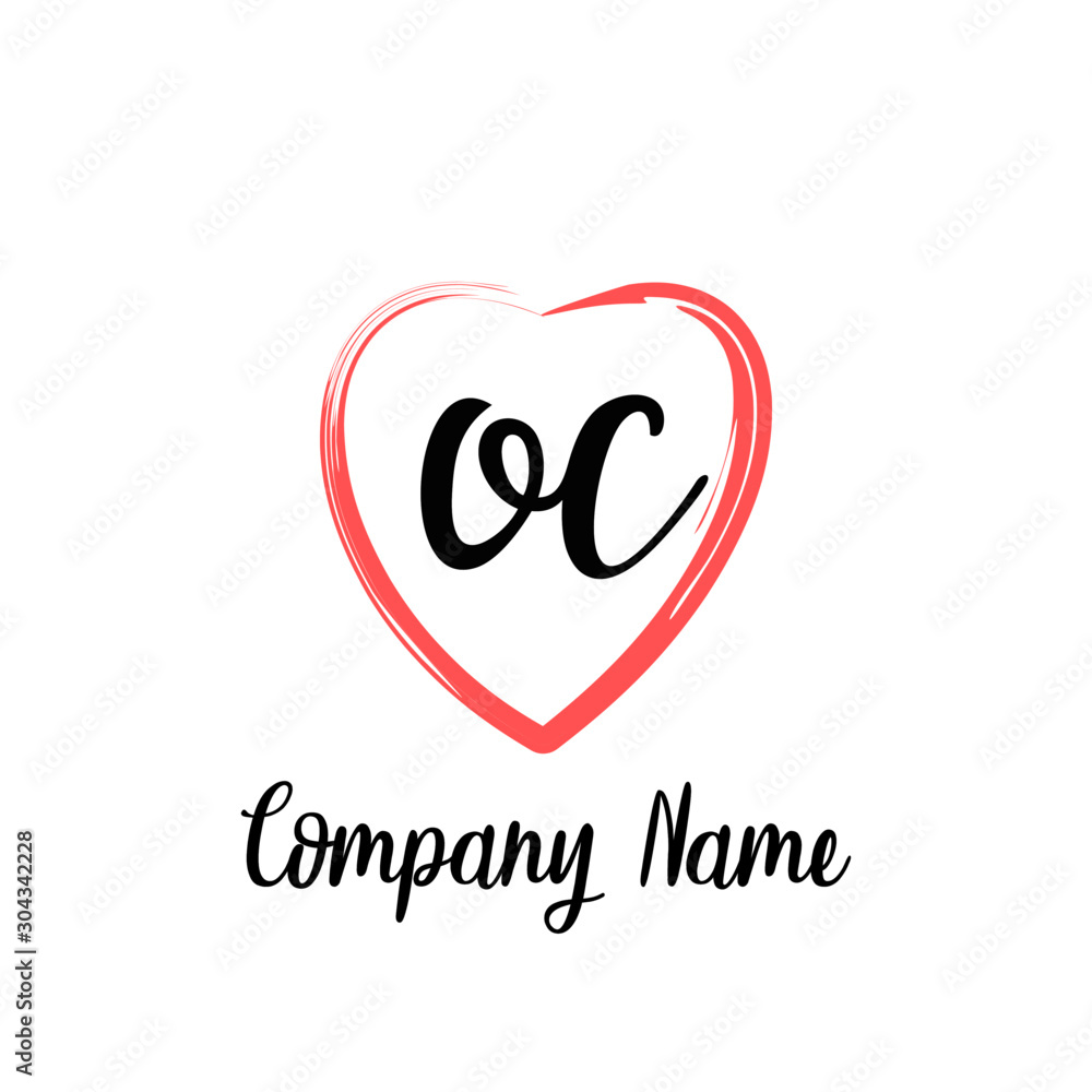OC initial handwriting in a love brush-shaped template OC initial handwriting in a love brush-shaped template