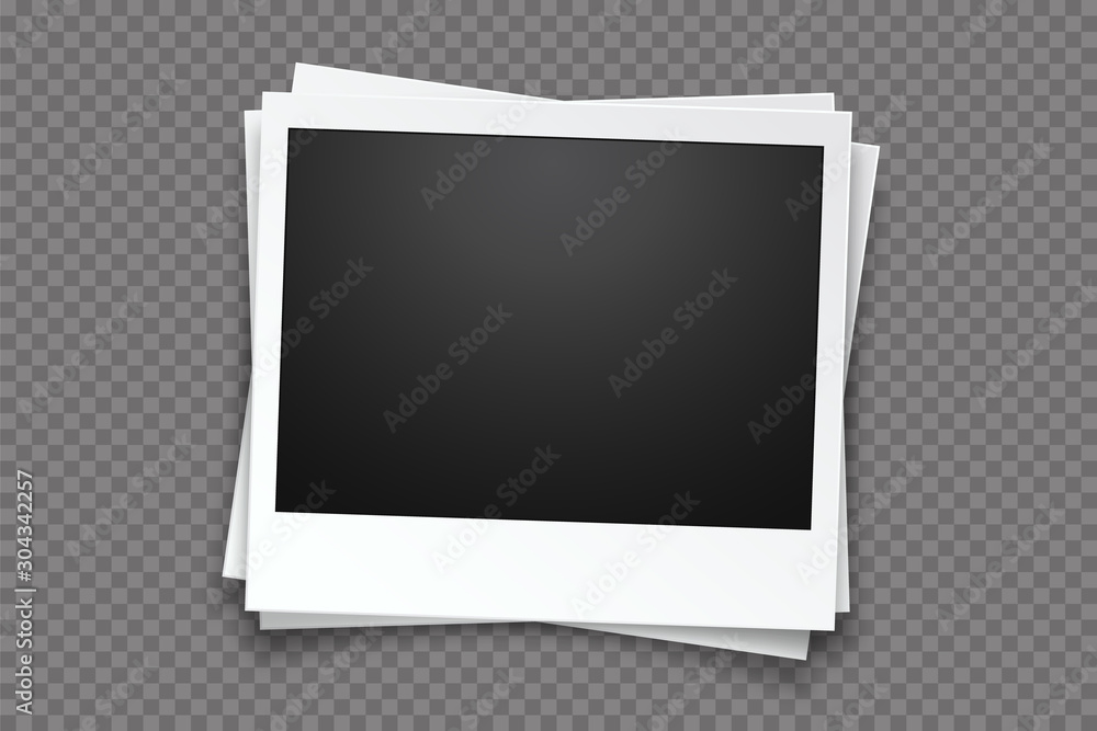 Blank photo frame, isolated on transparent background.