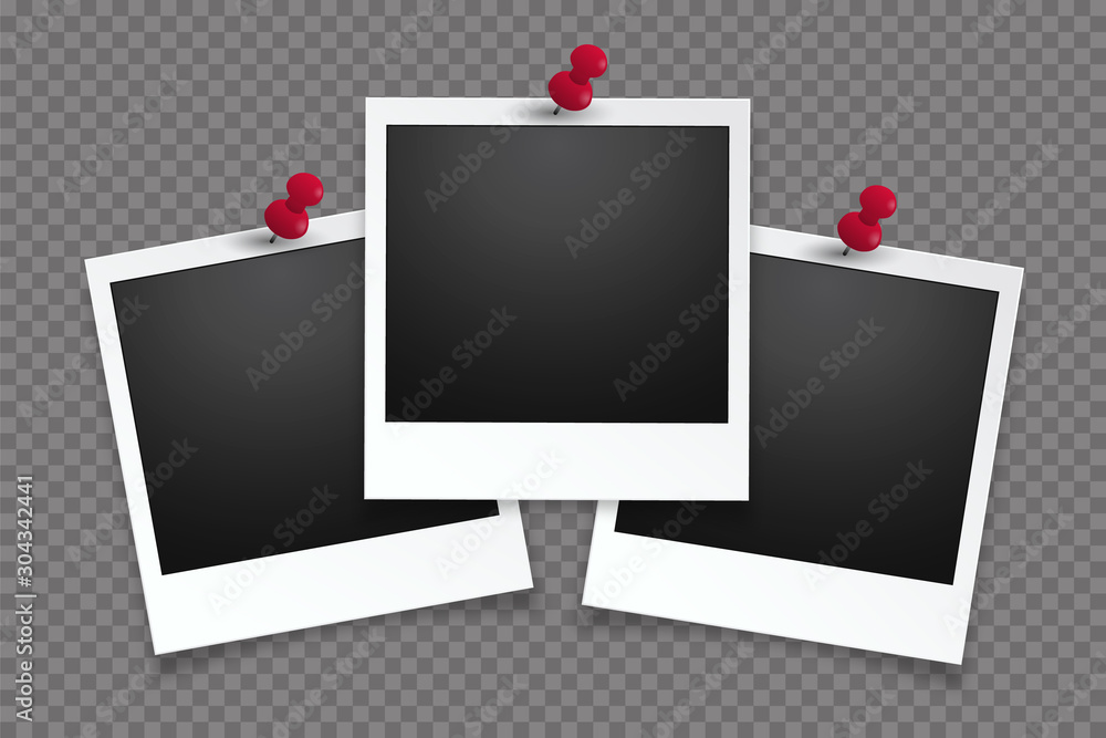 Blank photo frame, isolated on transparent background.