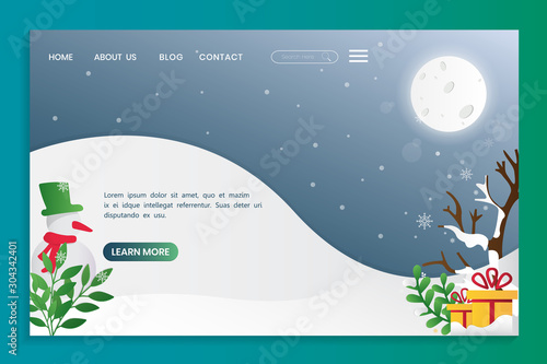 Letter banners designed by Merry christmas. abstract Winter background tree,  snow, forest. Xmas card template,poster,landing page, banner design a happy  New year vector illustration