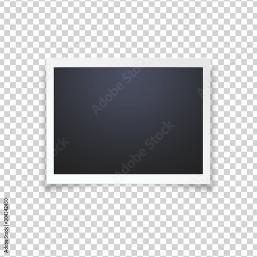 Blank photo frame  isolated on transparent background.
