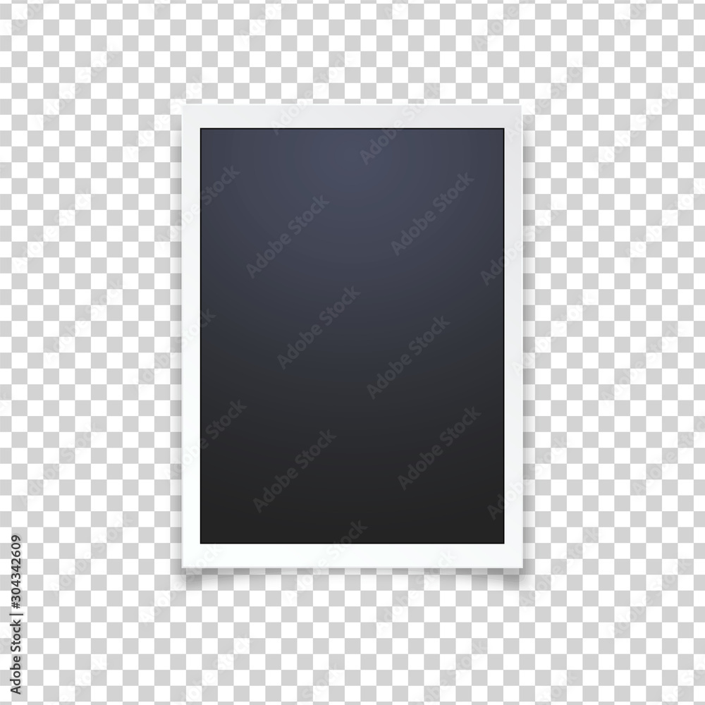 Blank photo frame, isolated on transparent background.