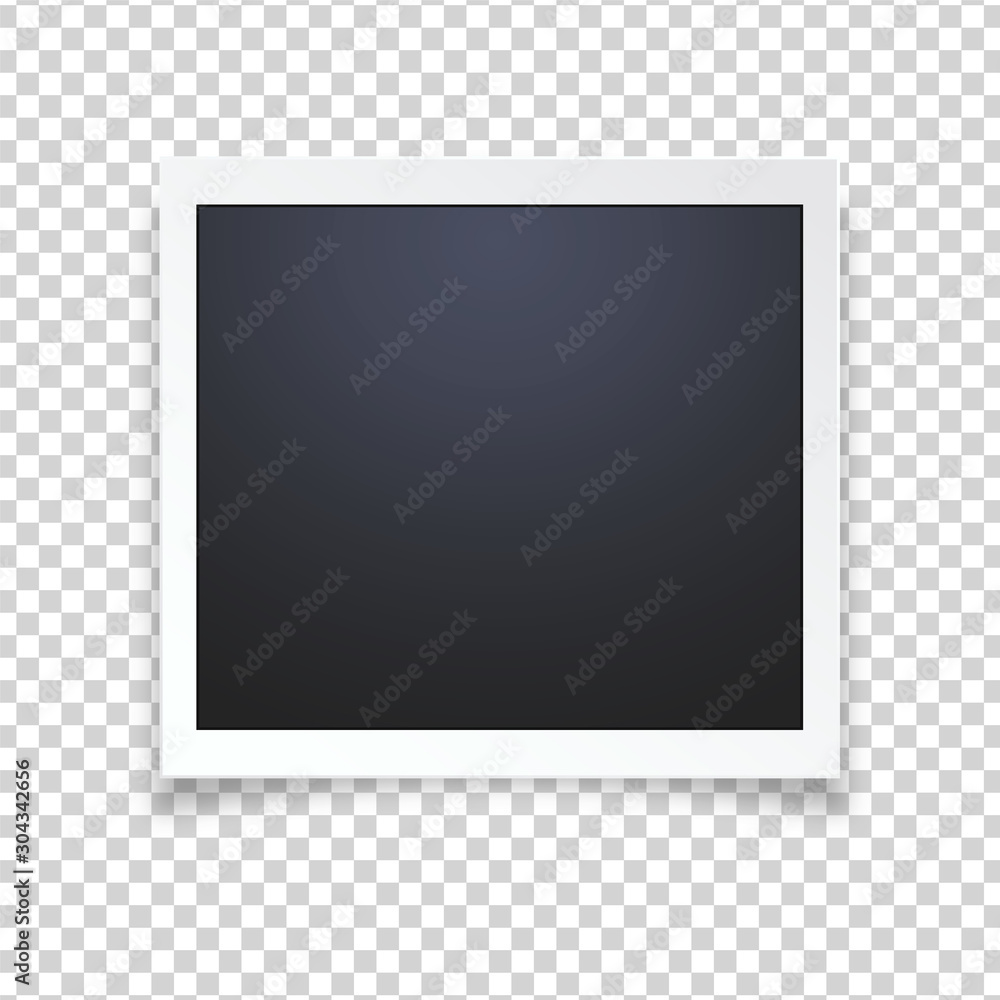 Blank photo frame, isolated on transparent background.
