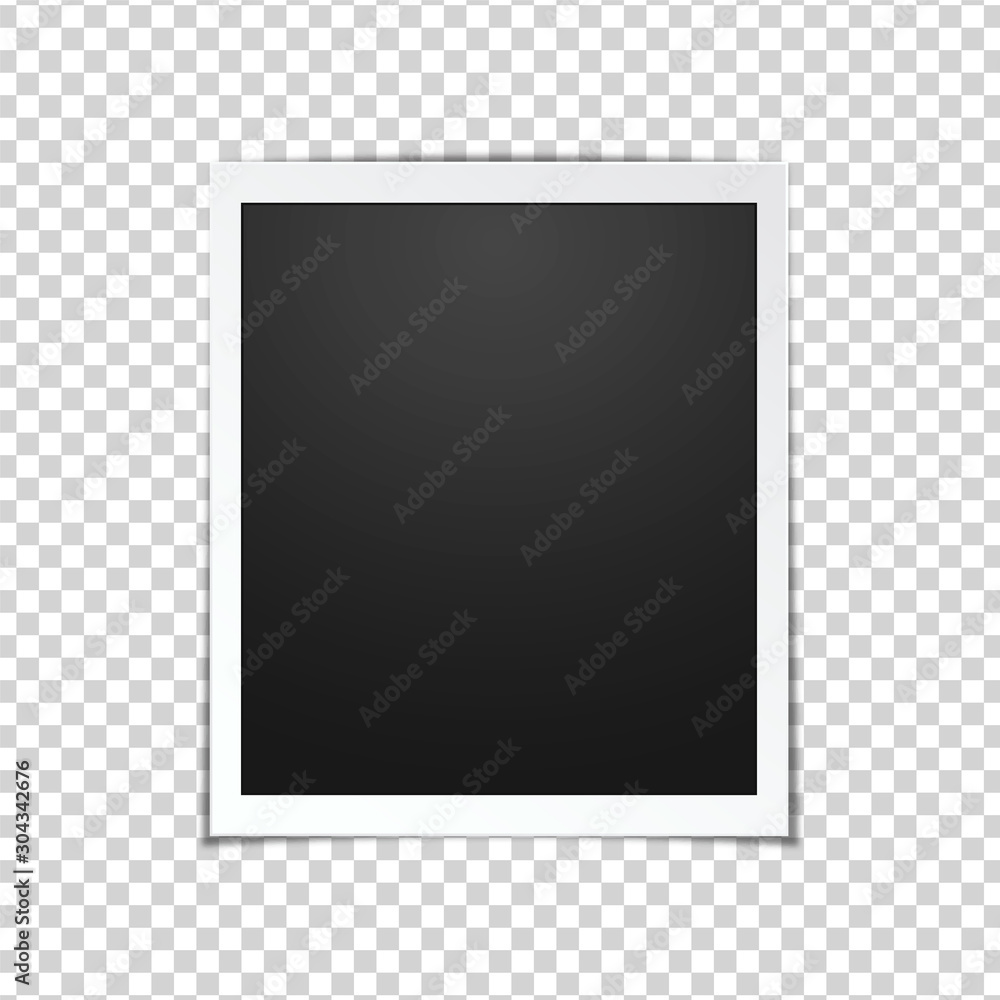 Blank photo frame, isolated on transparent background.