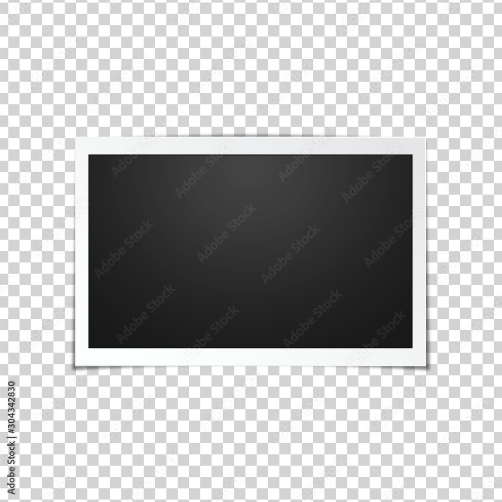 Blank photo frame, isolated on transparent background.